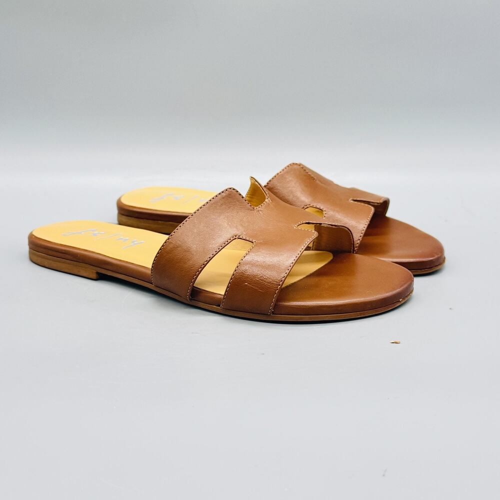 Fs/ny Sandals Womens 6.5 Brown Leather Slide Flat Slip On Casual Comfort Shoes - Picture 2 of 11